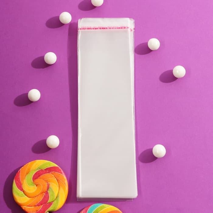 Пакет БОПП с клеевым клапаном, прозрачный для фасовки и упаковки, 6×16/4 см, 25 мкм