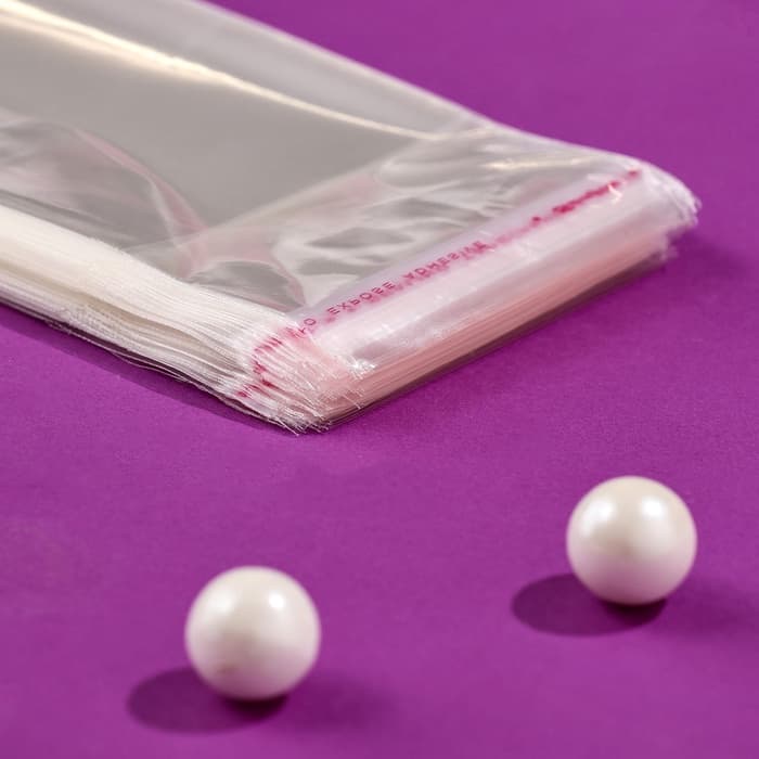 Пакет БОПП с клеевым клапаном, прозрачный для фасовки и упаковки, 6.5×20/4 см, 25 мкм