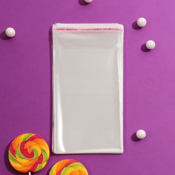 Пакет с липкой лентой, прозрачный 10×16/4 см 25 мкм