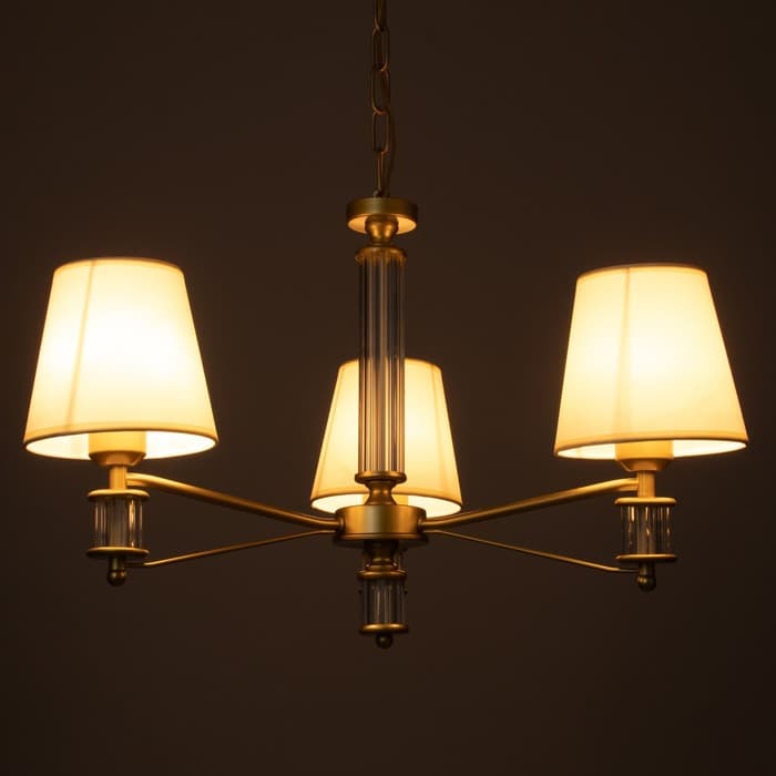 Люстра 1091/3Gd=40 Вт Е27 золото 60×60×38-78 см