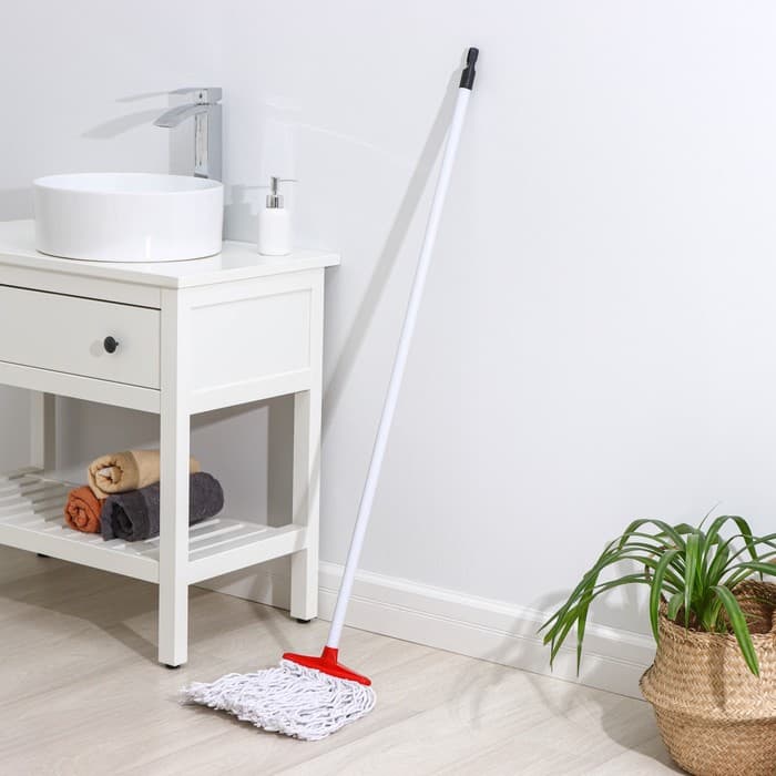 Швабра для мытья пола Доляна «Веревочная плоская», насадка 23 см, металлическая ручка 118 см, МИКС