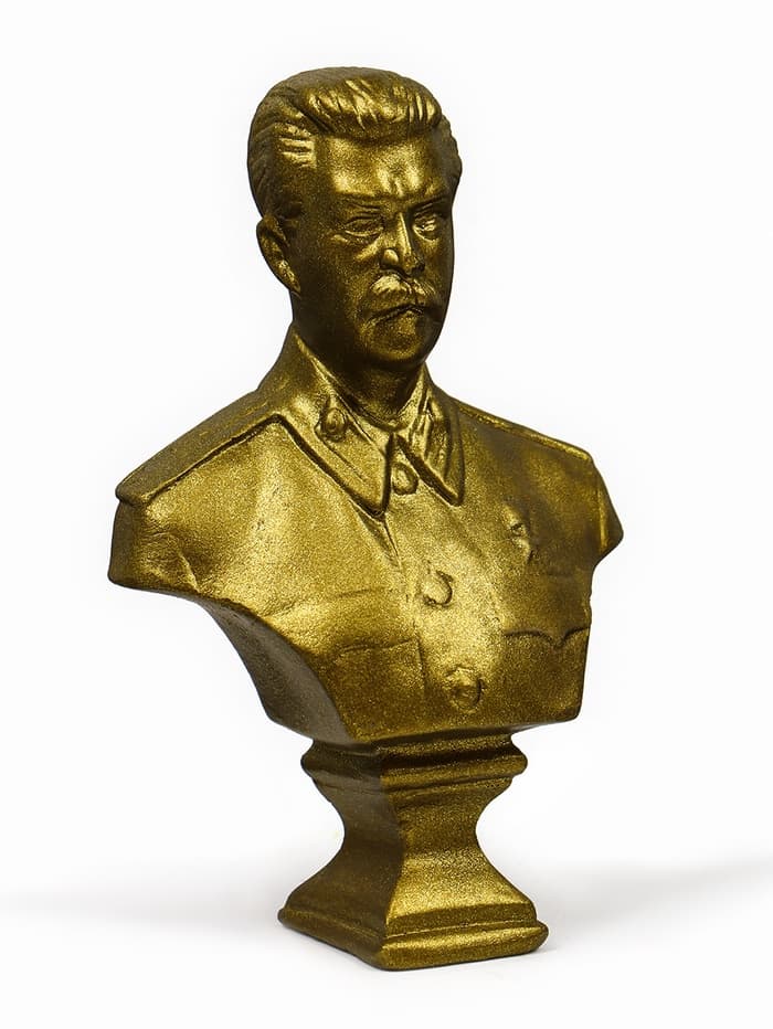 Бюст «Сталин И.В.», фигурка гипс, состаренная латунь, 13×9×5 см