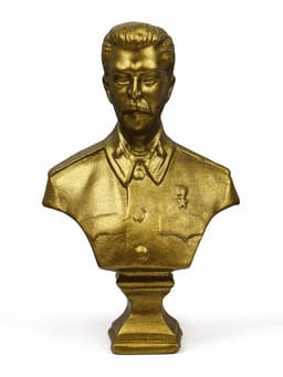 Бюст «Сталин И.В.», фигурка гипс, состаренная латунь, 13×9×5 см