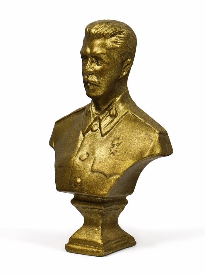 Бюст «Сталин И.В.», фигурка гипс, состаренная латунь, 13×9×5 см