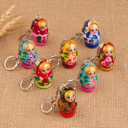 Брелок для ключей на кольце «Матрёшка», 4.5×2.5 см, ручная роспись, МИКС