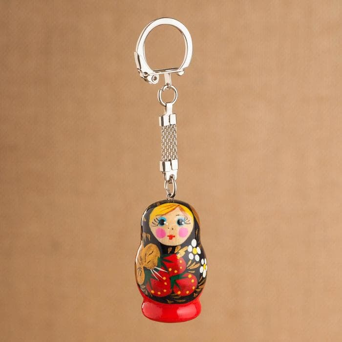 Брелок для ключей на кольце «Матрёшка», 4.5×2.5 см, ручная роспись, МИКС