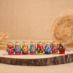 Брелок для ключей на кольце «Матрёшка», 4.5×2.5 см, ручная роспись, МИКС