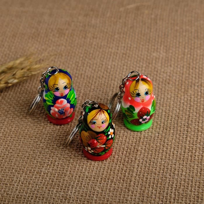 Брелок для ключей на кольце «Матрёшка», 4.5×2.5 см, ручная роспись, МИКС