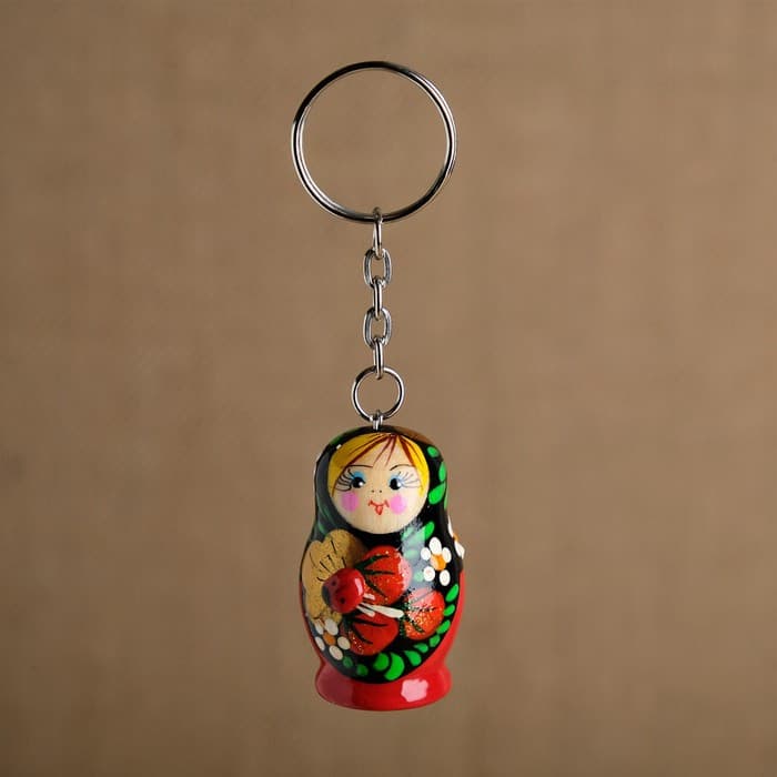 Брелок для ключей на кольце «Матрёшка», 4.5×2.5 см, ручная роспись, МИКС