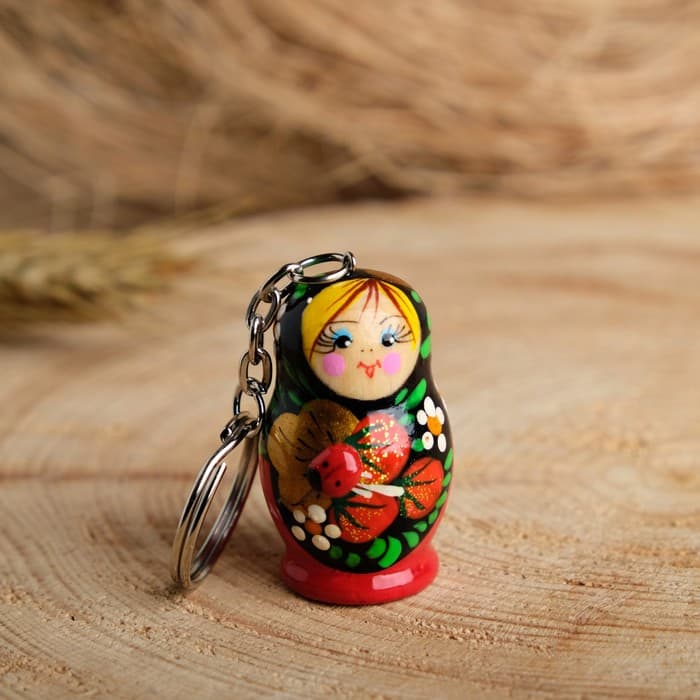 Брелок для ключей на кольце «Матрёшка», 4.5×2.5 см, ручная роспись, МИКС