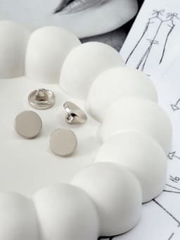 Пуговицы на ножке, металлические, d=11 мм, набор 10 шт., глянцевые, цвет серебряный