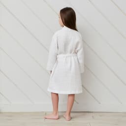 Халат вафельный детский «Крошка Я» Boho, размер 32 (110-116 см), 100% хлопок 290 г/м², белый