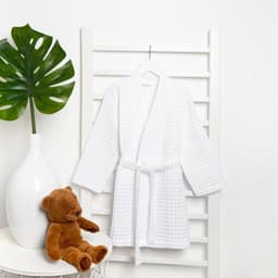 Халат вафельный детский «Крошка Я» Boho, размер 32 (110-116 см), 100% хлопок 290 г/м², белый