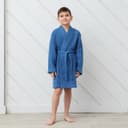 Халат вафельный детский «Крошка Я» Boho, размер 32 (110-116 см), 100% хлопок 290 г/м², синий