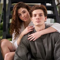 Халат вафельный мужской удлиненный «Этель» Boho, размер 50-52, светло-серый