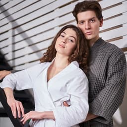 Халат вафельный мужской удлиненный «Этель» Boho, размер 54-56, светло-серый