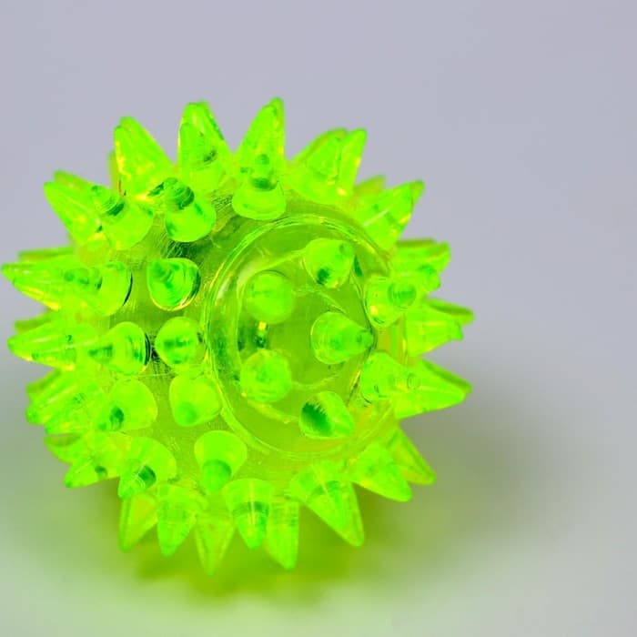 Мяч для животных малый, 4.5 см, светящийся, TPR, жёлтый