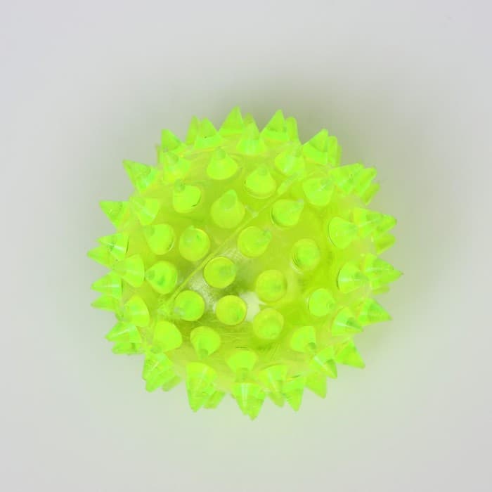 Мяч для собак средний, 5.5 см, светящийся, TPR, жёлтый