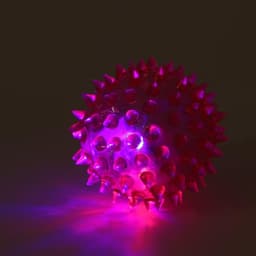 Мяч для собак средний, 5.5 см, светящийся, TPR, розовый