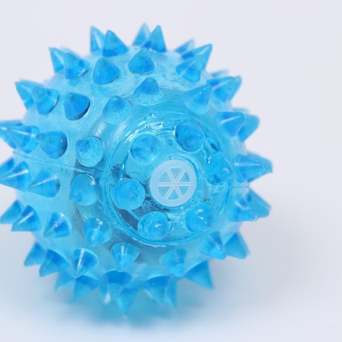 Мяч для собак средний, 5.5 см, светящийся, TPR, голубой