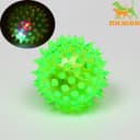 Мяч для собак средний, 5.5 см, светящийся, TPR, зелёный