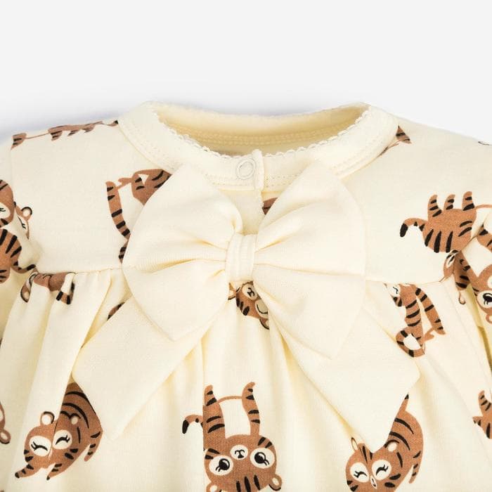 Платье - боди для девочки «Крошка Я. Тигруля», рост 74-80 см, бежевое