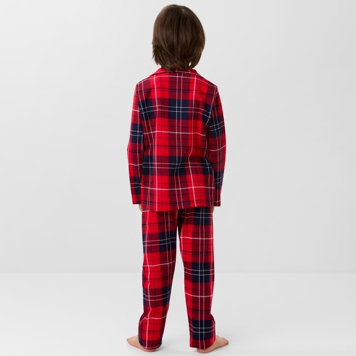 Пижама детская новогодняя (рубашка и брюки) KAFTAN Christmas, размер 32, (110-116 см), красная