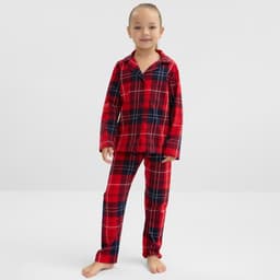 Пижама детская новогодняя (рубашка и брюки) KAFTAN Christmas, размер 32, (110-116 см), красная