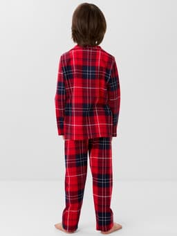 Пижама детская новогодняя (рубашка и брюки) KAFTAN: Christmas, красная, размер 34, (122-128 см)