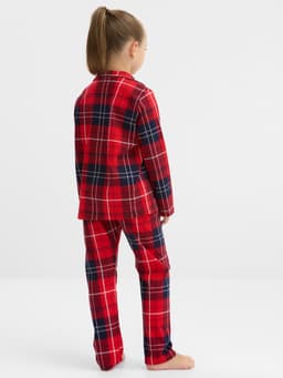 Пижама детская новогодняя (рубашка и брюки) KAFTAN: Christmas, красная, размер 36 (134-140 см)