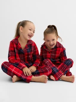 Пижама детская новогодняя (рубашка и брюки) KAFTAN: Christmas, красная, размер 36 (134-140 см)