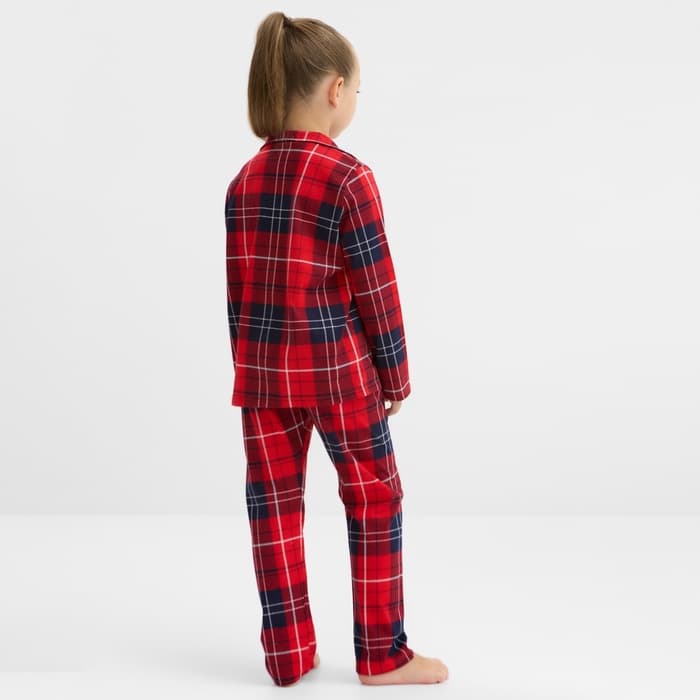 Пижама детская новогодняя (рубашка и брюки) KAFTAN Christmas, размер 28 (86-92 см), красная