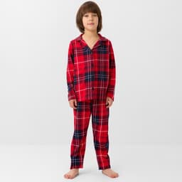 Пижама детская новогодняя (рубашка и брюки) KAFTAN Christmas, размер 28 (86-92 см), красная
