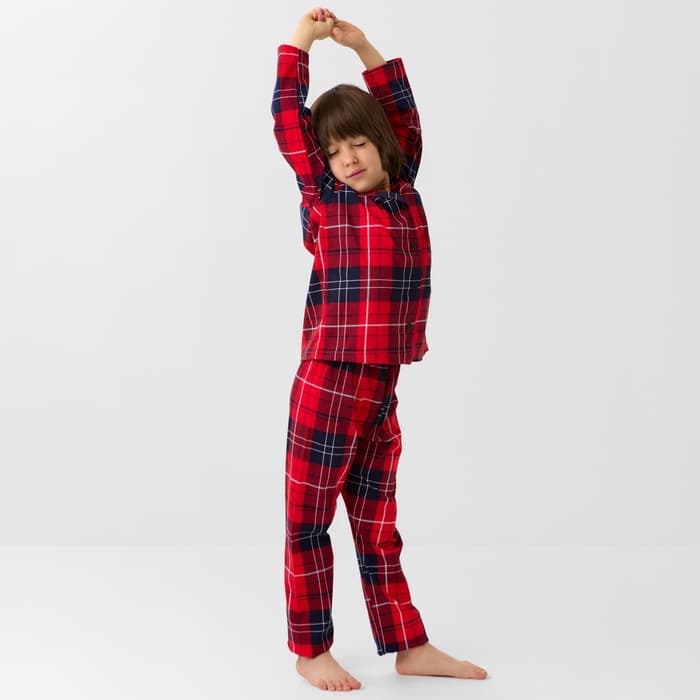 Пижама детская новогодняя (рубашка и брюки) KAFTAN Christmas, размер 28 (86-92 см), красная