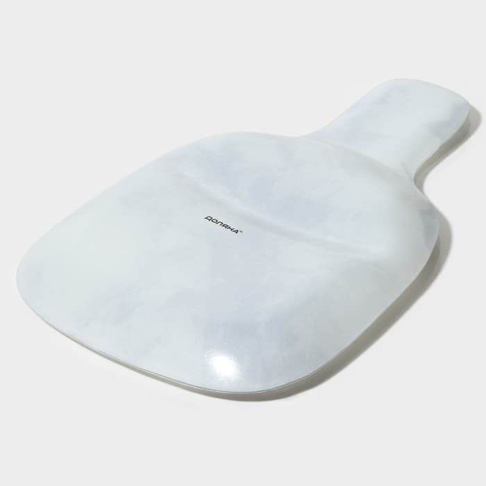 Менажница Доляна «Марбл белый», 2 секции, 27×18×2 см, стекло, серая