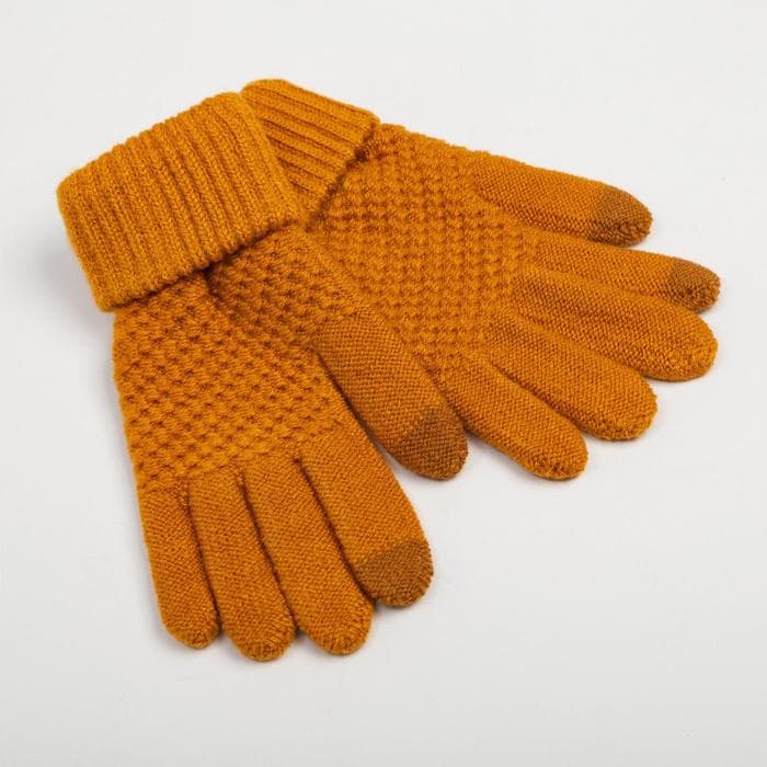 Перчатки женские MINAKU однослойные, цв. горчица