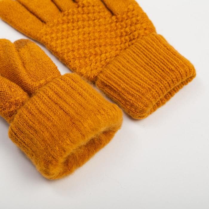 Перчатки женские MINAKU однослойные, цв. горчица