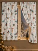Шторы для кухни с подхватами Christmas wreaths, 145×180 см - 2 шт., габардин