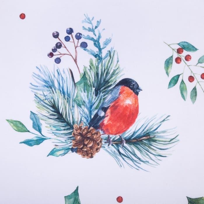 Шторы для кухни с подхватами Christmas wreaths, 145×180 см - 2 шт., габардин
