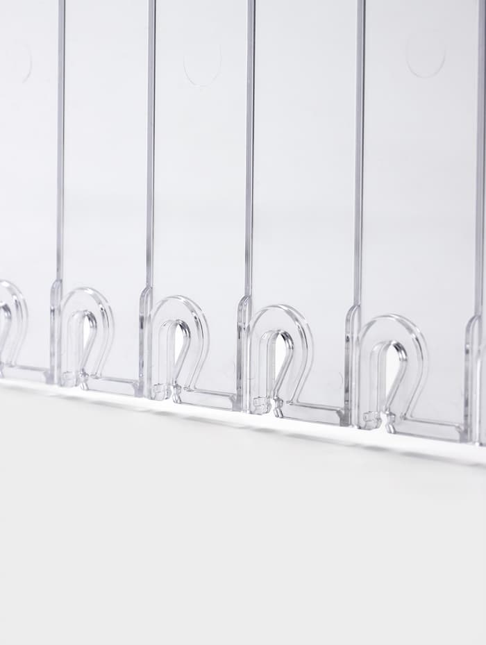 Разделитель обламывающийся, пластик, h=12 см, c передним ограничителем 12 см, L=28.5-48.5 см