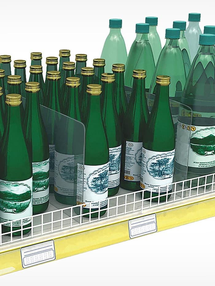 Пластиковый разделитель L-образный, 45×15×20 см, прозрачный