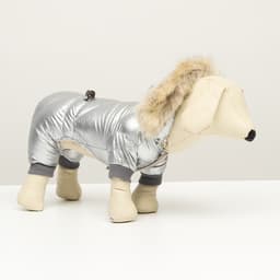 Комбинезон «Мальчик», с утяжкой, размер 12, ДС 28 см, ОГ 38 см, ОШ 27 см, серебристый