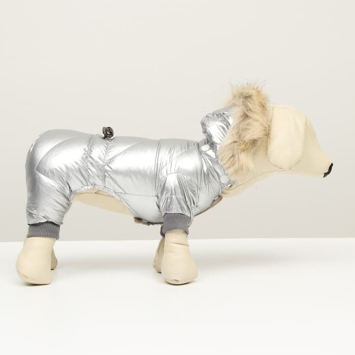 Комбинезон «Мальчик», с утяжкой, размер 12, ДС 28 см, ОГ 38 см, ОШ 27 см, серебристый