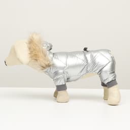 Комбинезон «Мальчик», с утяжкой, размер 12, ДС 28 см, ОГ 38 см, ОШ 27 см, серебристый