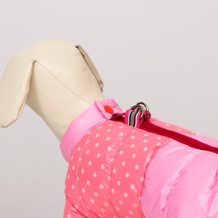 Комбинезон для собак «Горошек», размер 20, ДС 43, ОГ 56, ОШ 41 см, розовый