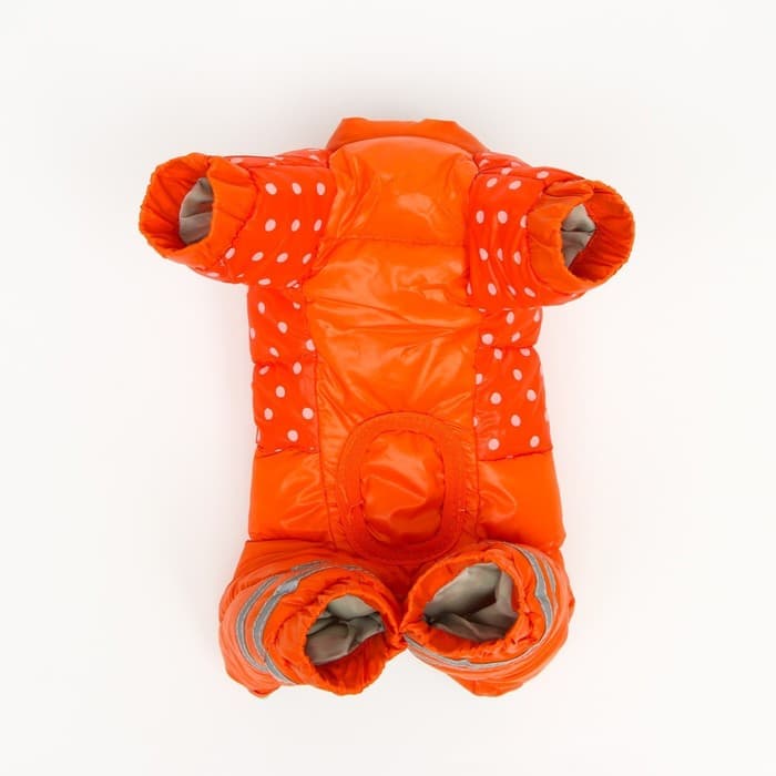 Комбинезон для собак «Горошек», размер 20, ДС 36, ОГ 56, ОШ 41 см, рыжий