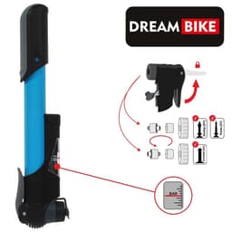 Насос ручной Dream Bike, 22 см, с манометром, синий