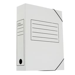 Папка архивная на резинках Calligrata, микрогофрокартон, 75 мм, белый, до 700 л