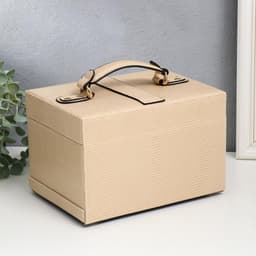 Шкатулка для украшений «Сундучок. Рептилия беж», искусственная кожа, с пряжкой, 16×22×14 см