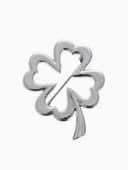 Брошь «Клевер», контур, цвет серебро